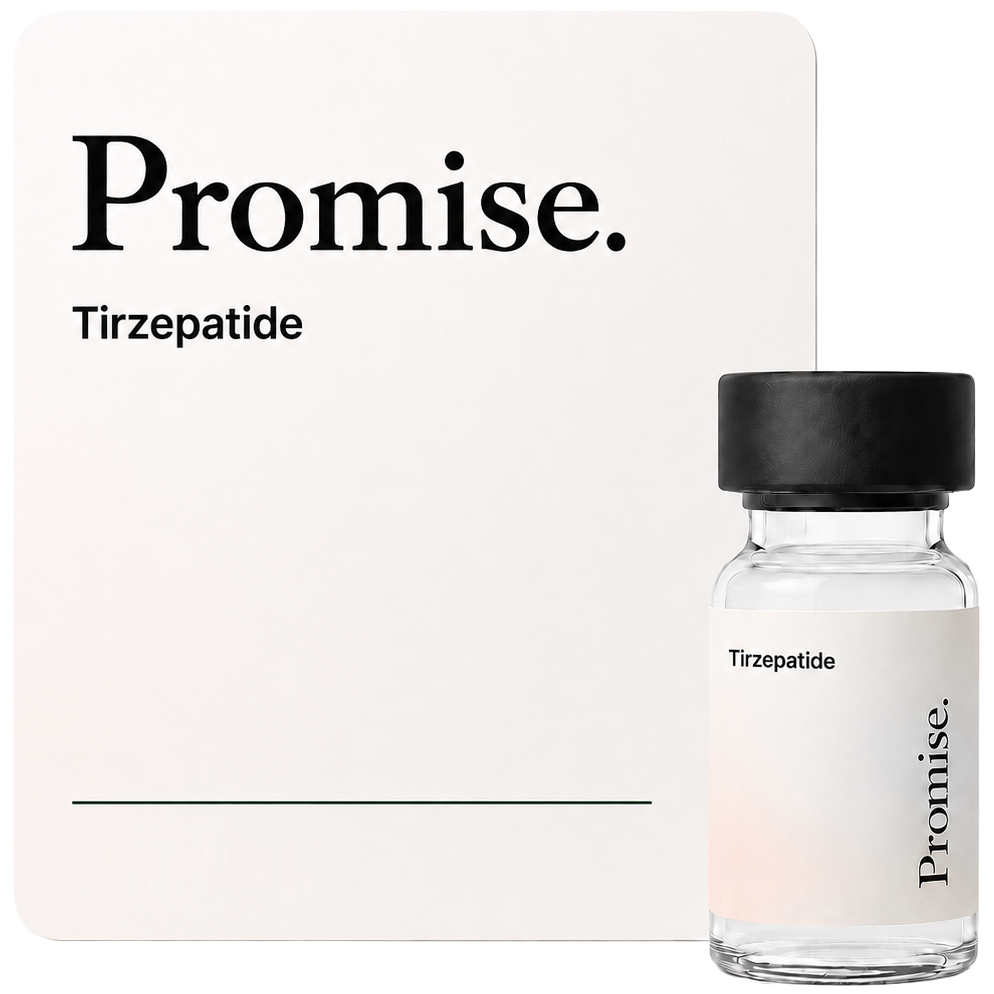Promise Tirzepatide vial and product card