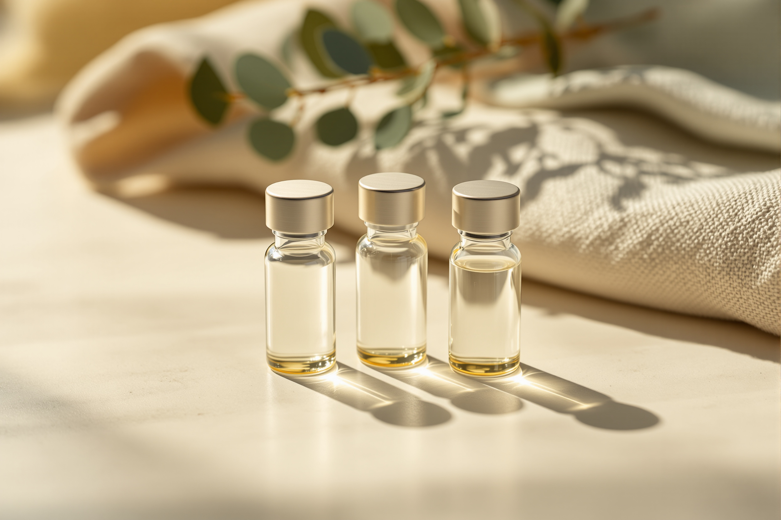 Small medication vials in muted morning light